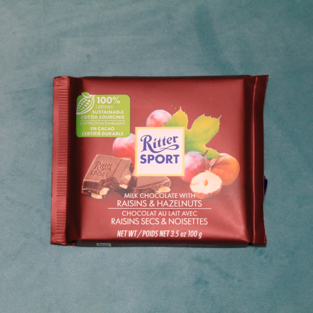 Ritter Sport Chocolate Raisins & Hazelnut Cover